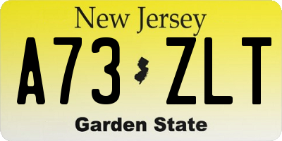 NJ license plate A73ZLT