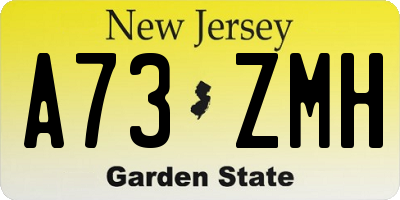 NJ license plate A73ZMH