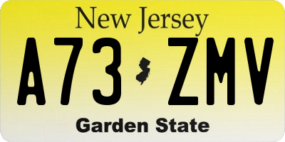 NJ license plate A73ZMV
