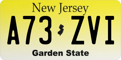 NJ license plate A73ZVI