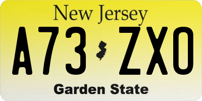 NJ license plate A73ZXO