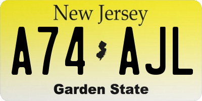 NJ license plate A74AJL