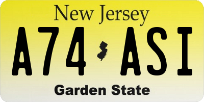 NJ license plate A74ASI