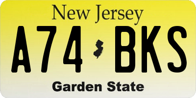 NJ license plate A74BKS