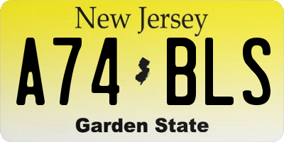 NJ license plate A74BLS
