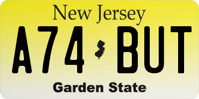 NJ license plate A74BUT