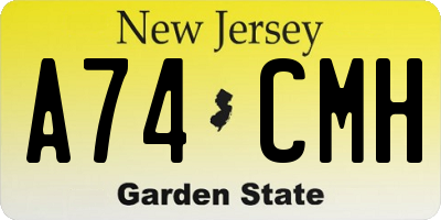 NJ license plate A74CMH