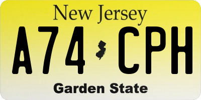 NJ license plate A74CPH