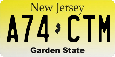 NJ license plate A74CTM
