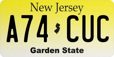 NJ license plate A74CUC