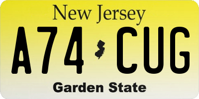 NJ license plate A74CUG