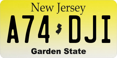 NJ license plate A74DJI