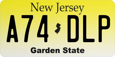NJ license plate A74DLP