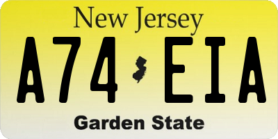 NJ license plate A74EIA