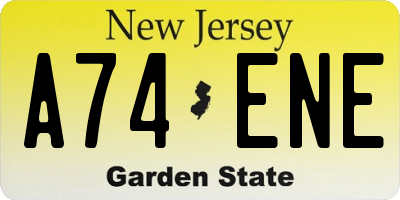 NJ license plate A74ENE