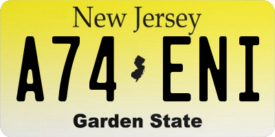 NJ license plate A74ENI