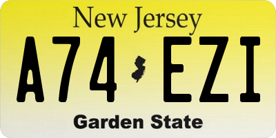 NJ license plate A74EZI