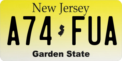 NJ license plate A74FUA