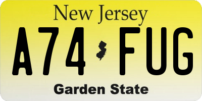 NJ license plate A74FUG