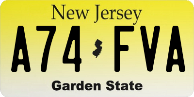 NJ license plate A74FVA