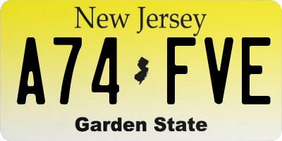 NJ license plate A74FVE