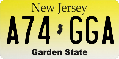 NJ license plate A74GGA
