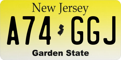 NJ license plate A74GGJ