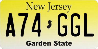 NJ license plate A74GGL