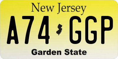 NJ license plate A74GGP