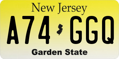 NJ license plate A74GGQ
