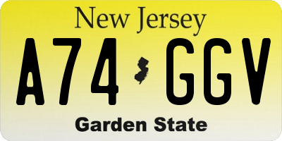 NJ license plate A74GGV
