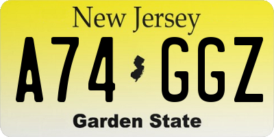 NJ license plate A74GGZ