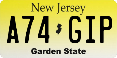 NJ license plate A74GIP
