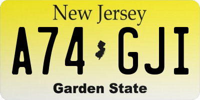 NJ license plate A74GJI