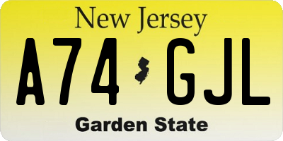 NJ license plate A74GJL