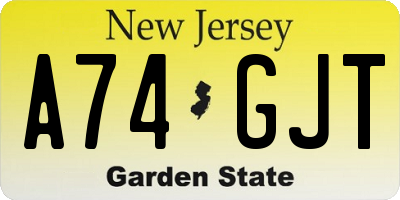 NJ license plate A74GJT