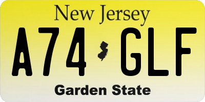 NJ license plate A74GLF