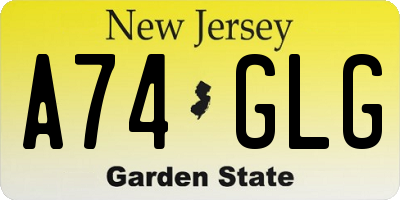 NJ license plate A74GLG