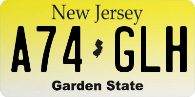 NJ license plate A74GLH