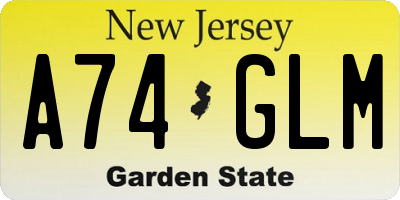 NJ license plate A74GLM