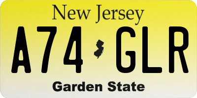 NJ license plate A74GLR