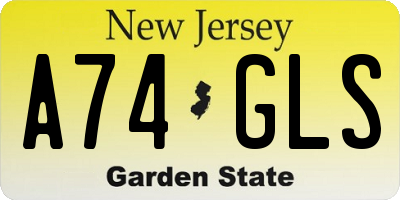 NJ license plate A74GLS
