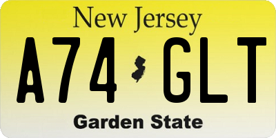 NJ license plate A74GLT