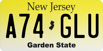 NJ license plate A74GLU