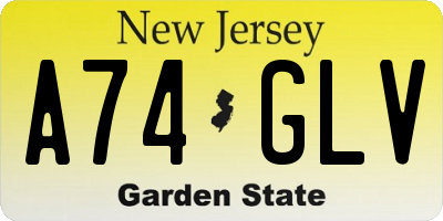 NJ license plate A74GLV