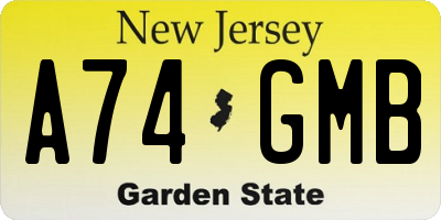 NJ license plate A74GMB