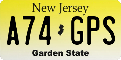 NJ license plate A74GPS