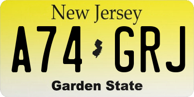 NJ license plate A74GRJ