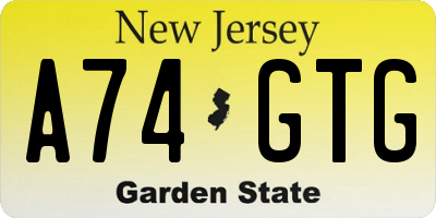 NJ license plate A74GTG