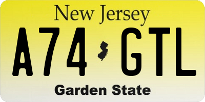 NJ license plate A74GTL